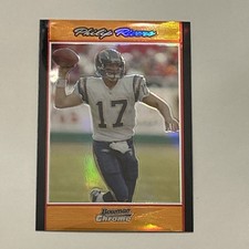 Philip Rivers, S/N 07/25 ORANGE REFRACTOR 2007 Topps Bowman Chrome FB. VERY RARE