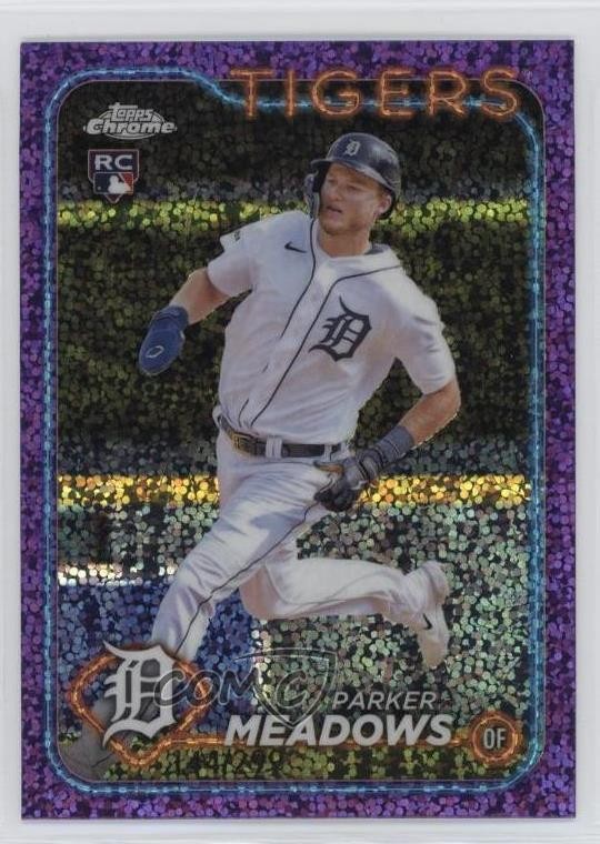 2024 Topps Chrome Purple Speckle Refractor 144/299 Parker Meadows #271 16za