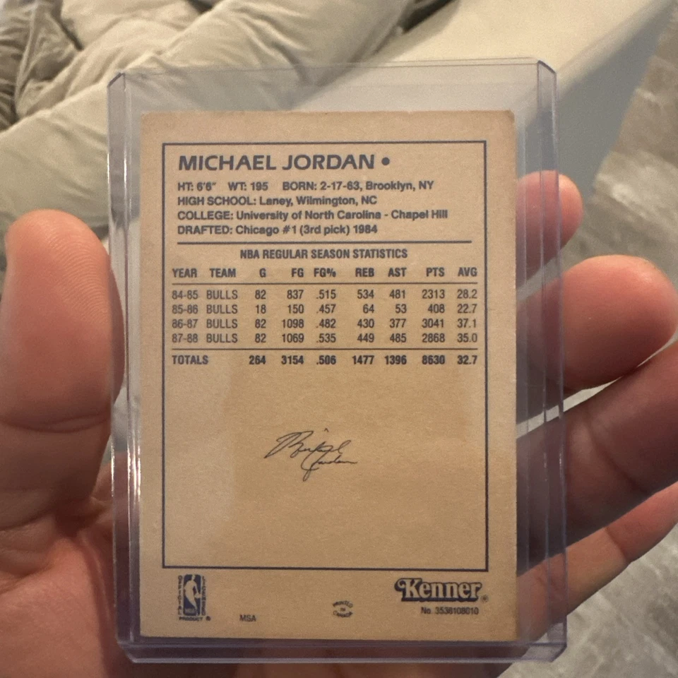 1988 Michael Jordan Kenner Starting Lineup Card Chicago Bulls NBA Basketball - Imagem 2 de 2