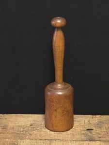 Vintage Wooden Pestle Masher Kitchen Tool 10” Long 2.75” Diameter