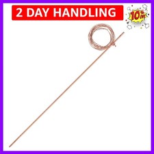 4FT Copper Clad Grounding Rod with 0ft Ground Wire, 3/8" Dia. Copper Bonded G...
