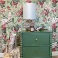 Misaki Floral Tapete SalbeigrüN/Rosa Belgravia 2321 Feature Wanddekoration