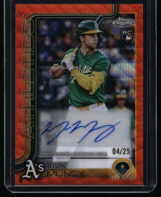2025 Topps Chrome Update #AC-MMU Max Muncy Chrome Update Auto Orange #/25