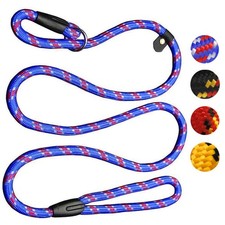 5Ft Dog Rope Slip Lead Adjustable Pet Nylon Leash for 10-80Lb Small Medium Dogs