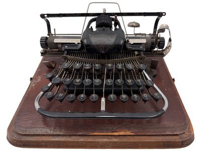 1904 Blickensderfer No. 7 Skeleton Typewriter w/ Wooden Case Lid