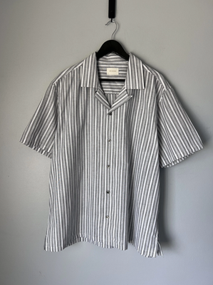 Aime Leon Dore Striped Leisure Shirt - Size Large - Black White