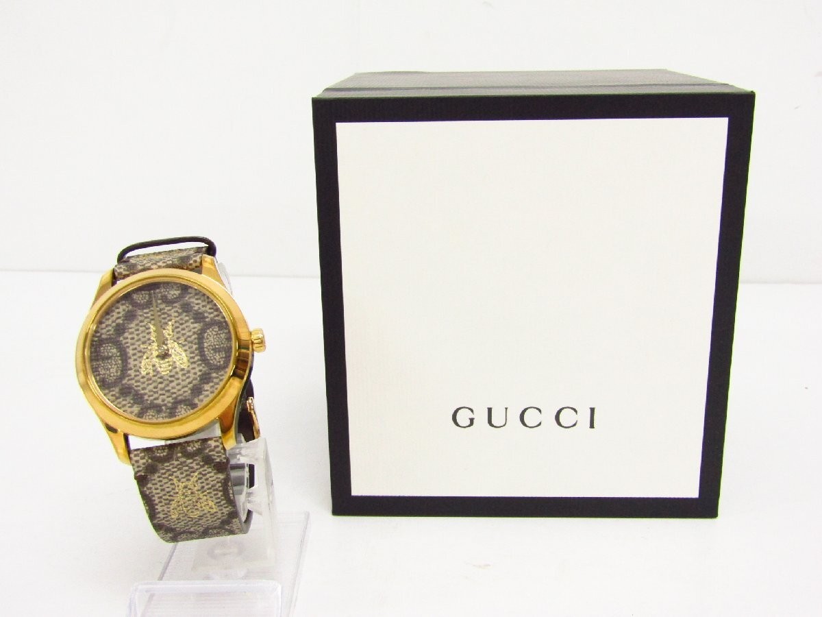 Good] GUCCI G Timeless 126.4 Bee Bee Men s QZ Quartz Watch