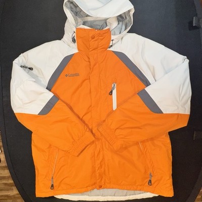 Columbia Men s L Insulated Jacket/Coat Orange Grey White