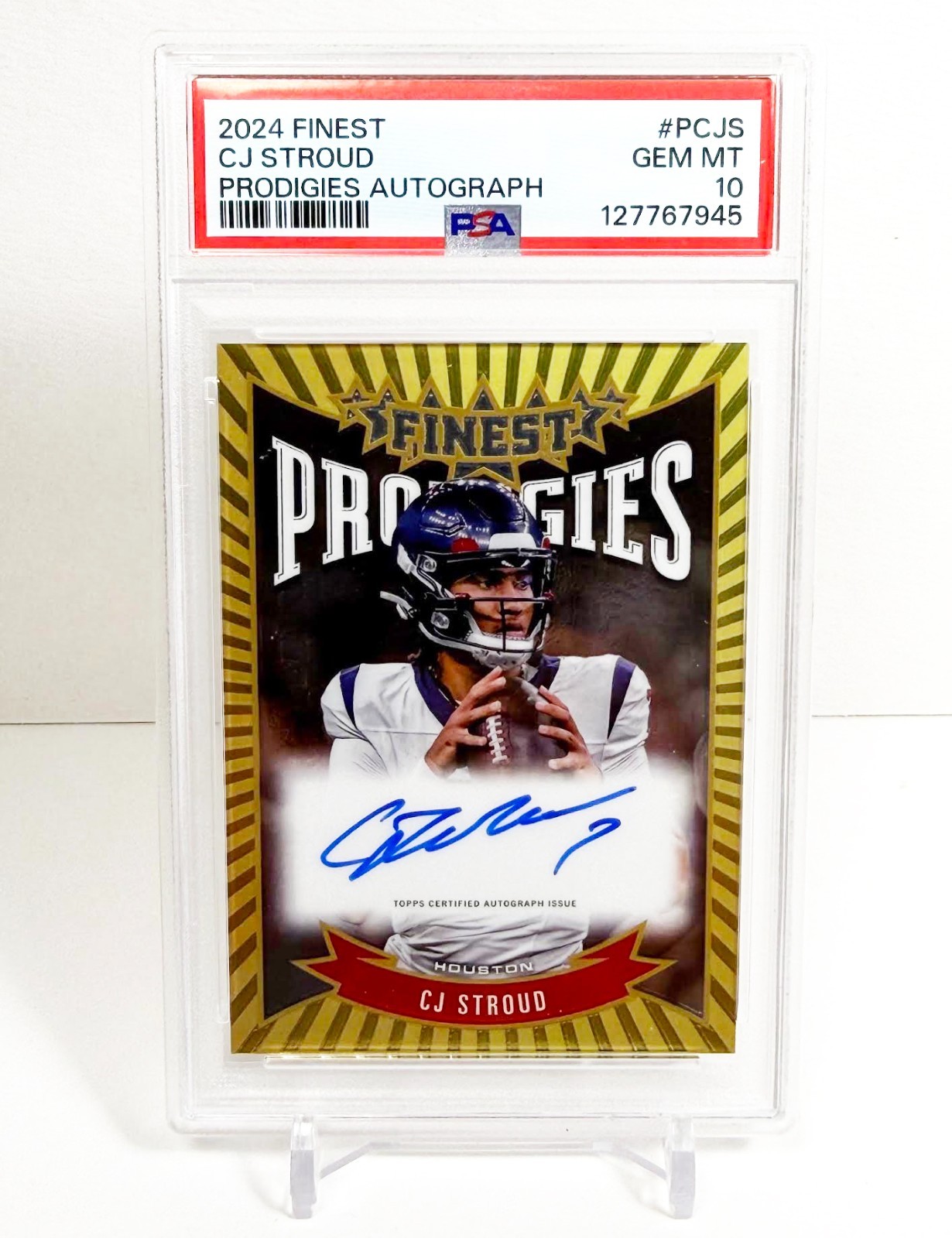 🔥🔥 2024 Finest CJ Stroud Prodigies Autograph PSA 10 🔥🔥 view 1