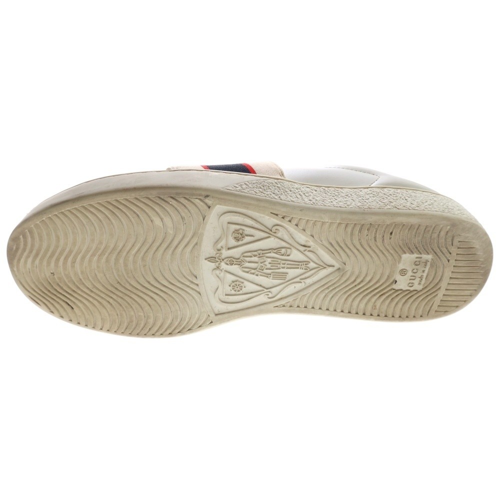 Gucci Logo Line Leather Low-Top Sneakers White Model 523469 Size 7.5 US 8 Men thumbnail 6