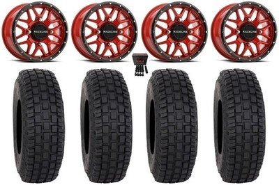 Raceline Krank 15'' Wheels Red 33'' RX600 Tires Textron Wildcat XX