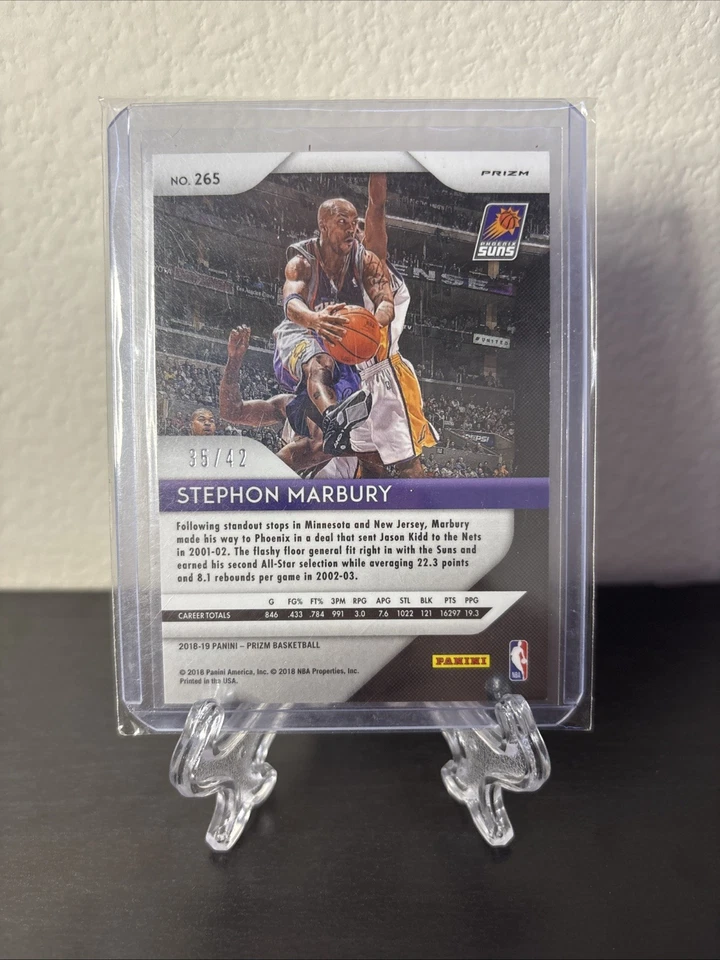 Panini Prizm Pink Pulsar Prizm 2018-19/42 Stephon Marbury #265 Foto 3 de 4