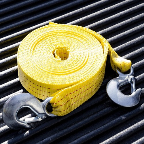 Heavy-Duty Tow Strap with Hooks Woven Polyester Webbing HD Truck Recovery Strap - Picture 16 of 22