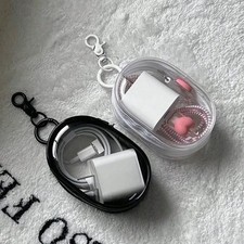 Portable Mini Transparent Storage Bag with Zipper - Headphone and Charger Case