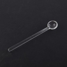 Long Handle Glass Teaspoon Tableware Transparent Coffee Stirring Sp..X