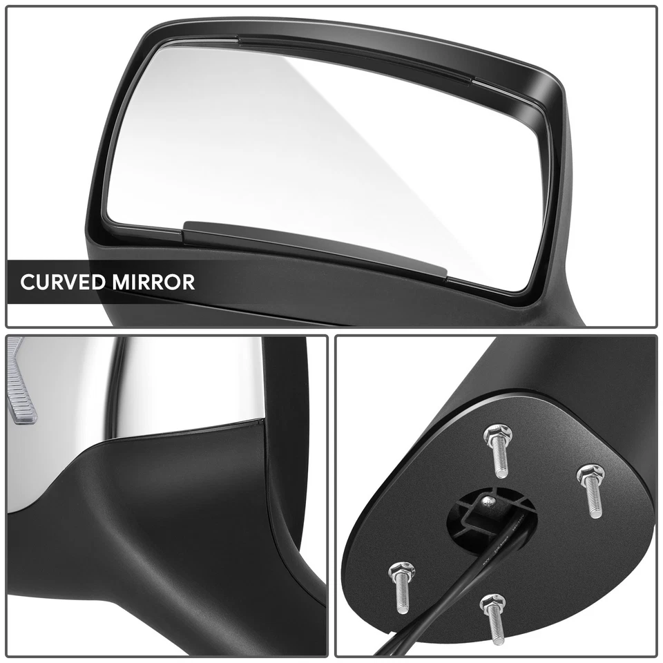 Espelhos retrovisores laterais Chevron LED cromado visão lateral L+R para Peterbilt 579 22-25 - Imagem 3 de 4