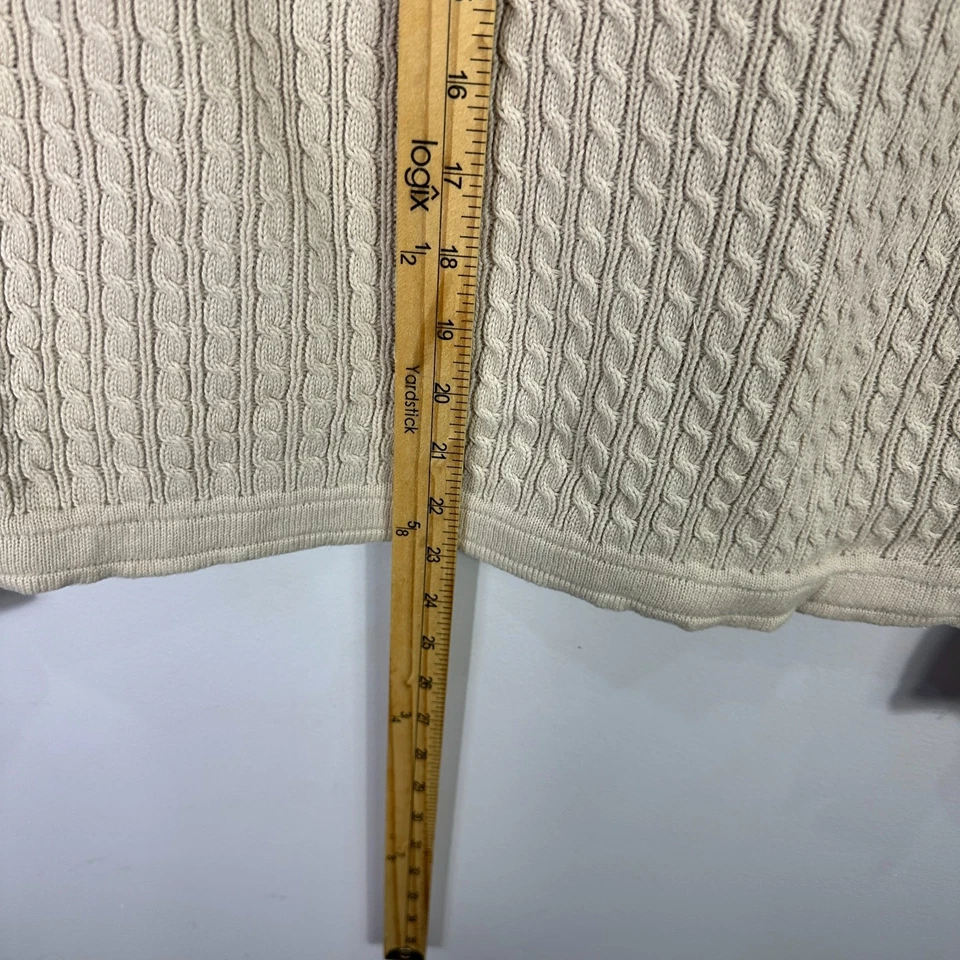 Suéter Talbots Mujer M Crema Cable Tejido Cuello en V Dinero Antiguo Silencioso Lujo Preppy Foto 3 de 4