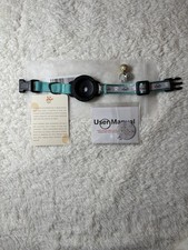 Odokele Blue Nylon Adjustable Cat Tracker Collar with Bell, Paw Print Design