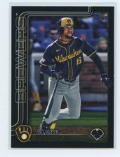 2025 Topps Series 1 Blake Perkins #47 Black Parallel #d 67/74 Milwaukee Brewers