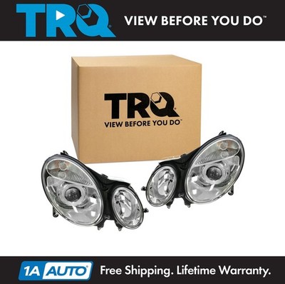 TRQ Headlight Assembly Set Fits 03-06 Mercedes-Benz E320 06 E350 E500 E55 AMG