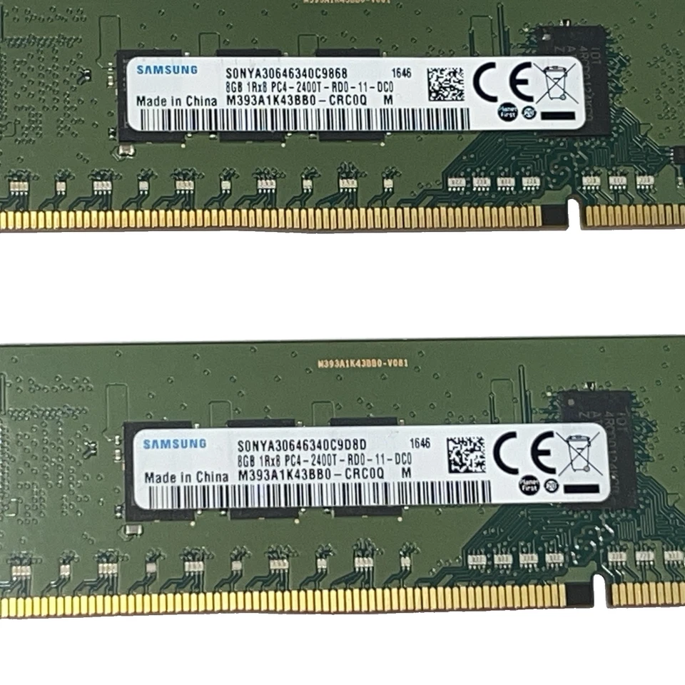 16GB Samsung M393A1K43BB0-CRC0Q (2x8GB) 1Rx4 PC4-2400T-R REG ECC DDR4 Server RAM - Image 2 of 3