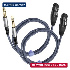 2 Pack 1/4 TRS Male to 3Pin XLR Female Microphone Cable,Balanced 6.35mm TRS to X