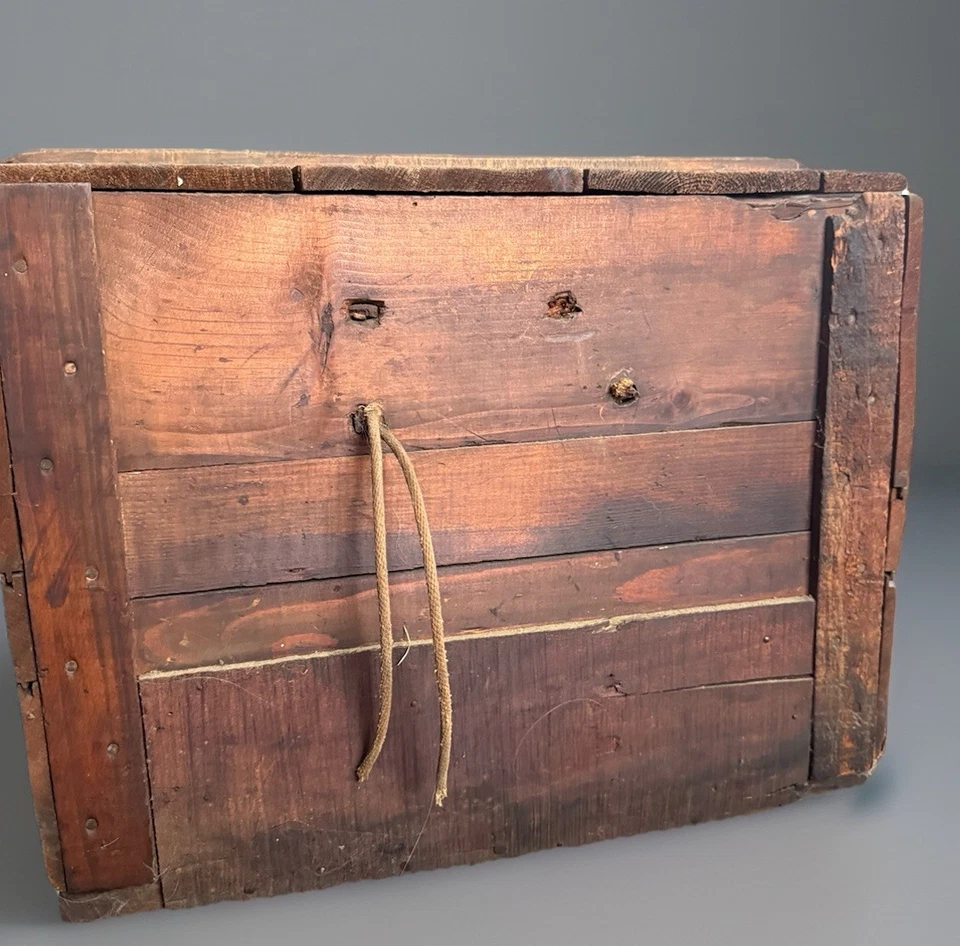 Early 1900s Pitman & Brooks Chicago Wooden Shipping Crate w/ Hinged Lid 18x24x15 - Image 4 of 4