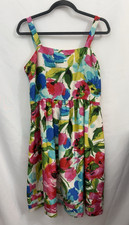 Eliza J Floral Fit & Flare Belted Sleeveless Dress Womens Size 10 Altered Straps
