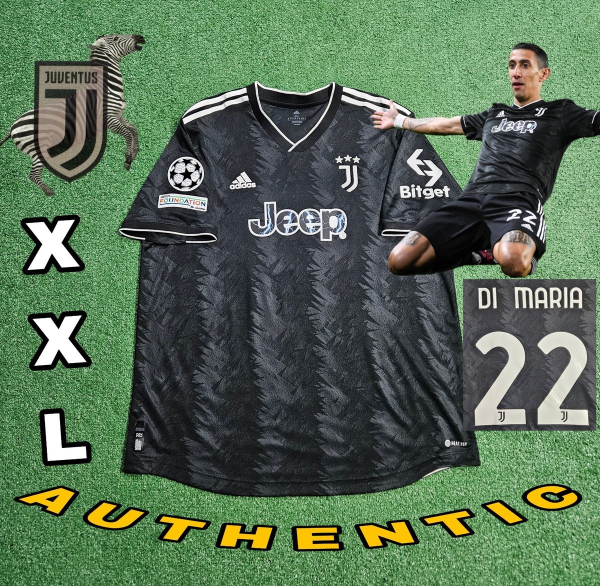Adidas Juventus FC Angel Di Maria #22 2022/2023 Authentic Away