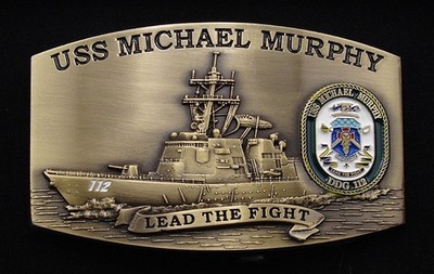 USS Michael Murphy (DDG-112) Destroyer Crew Belt Buckle Antique Brass