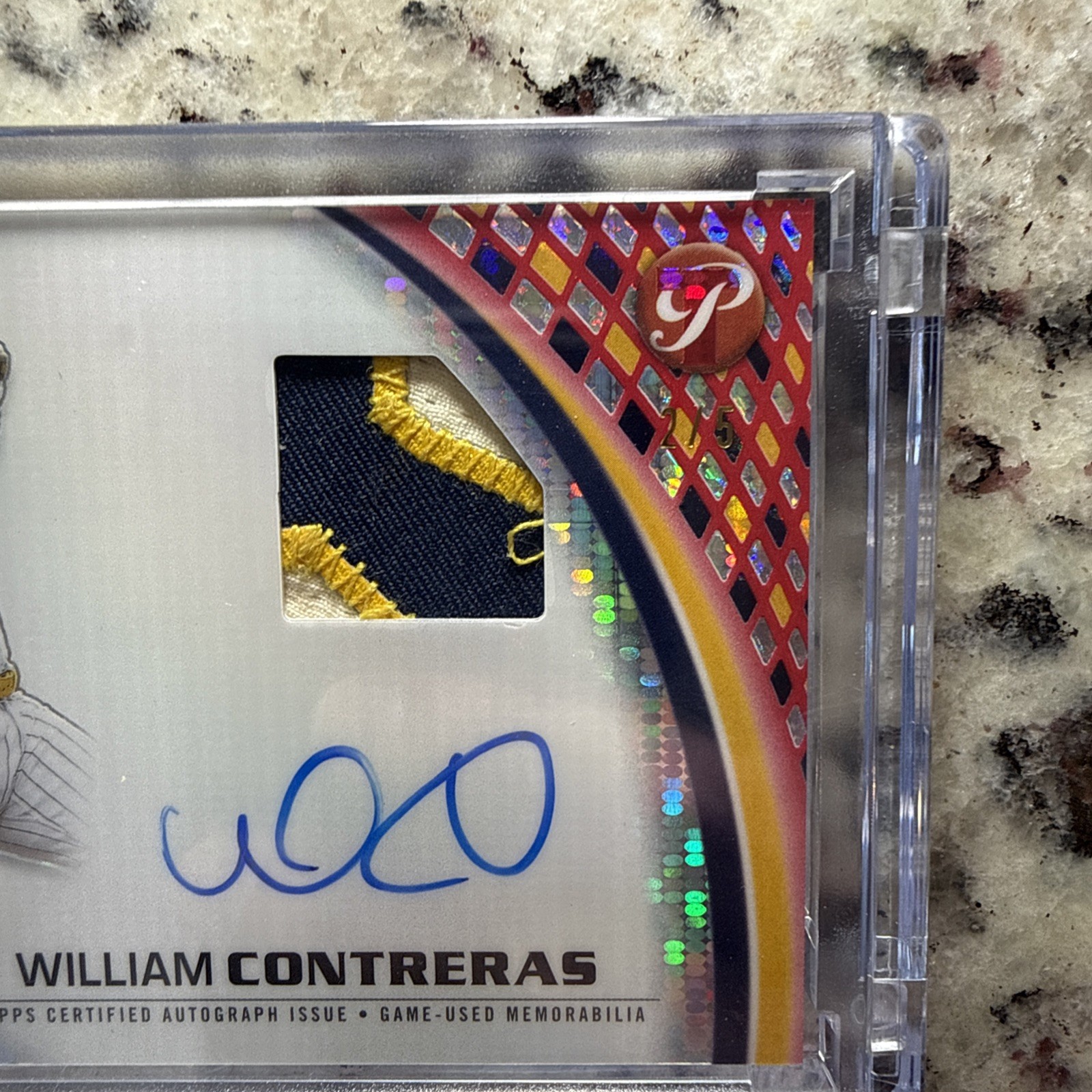 2026 Topps Pristine William Contreras Pristine Pieces Auto Relic /5! Sick Patch! view 7