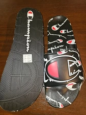 Champion IPO Warped Slides Sandals All Over Logo Size Mens 11 New in box