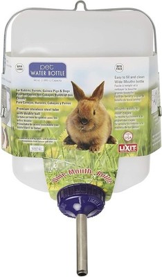 Lixit 64oz Wide Mouth Pet Water Bottle for Rabbits Guinea Pigs Ferrets Dogs