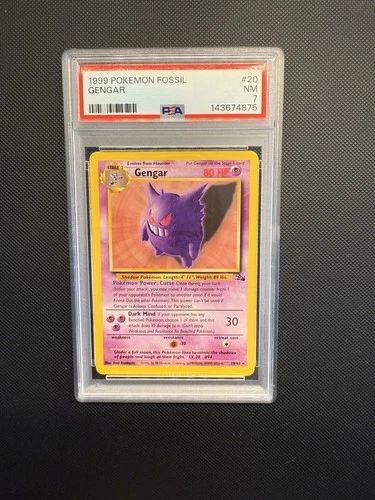 1999 POKEMON FOSSIL #20 GENGAR PSA 7