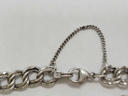 James Avery silver Heavy Double Curb Charm Bracelet size M - Picture 7 of 7
