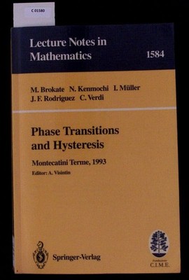Phase Transitions and Hysteresis. Lectures given at the 3rd Session of the Centr