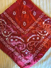 Silky BANDANA Paisley Headscarf Outdoor 34" square country western costume acc.