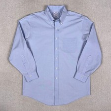 Brooks Brothers Supima Pinpoint Oxford Dress Shirt Mens 16-33 Classic Fit Blue