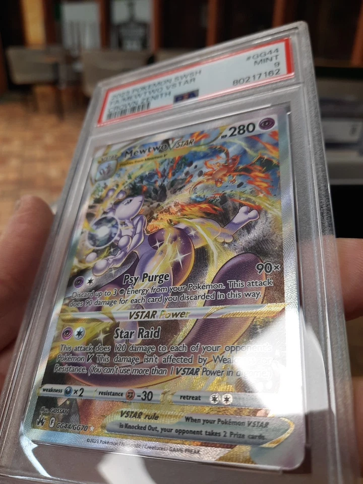 Mewtwo Vstar Psa 9 Mint GG44/GG70 Crown Zenith Swsh Fa Full Art Pokemon Card V - Image 2 of 4