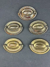 5 Hepplewhite Style 3" Oval Brass Drawer Pulls-Hardware NOT Included