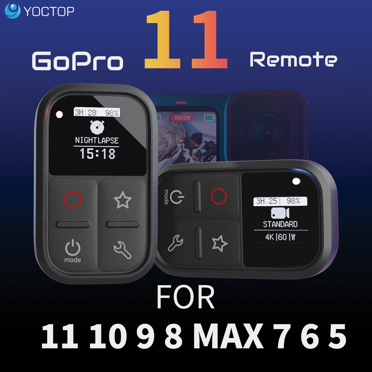  YOCTOP Smart Remote for GoPro Hero 11/10/9/8/MAX Remote Control  with OLED Screen : Electronics