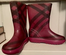 Burberry Waterproof Rain Boots Toddler Girls size 11/12 Purple