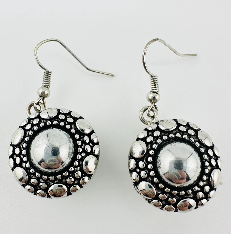 "Pendientes colgantes intercambiables con dije a presión de jengibre tono plata 1,5""" Foto 4 de 4