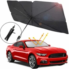 Truck Retractable Windshield Sun Shade Umbrella Front Window Cover Visor Blind