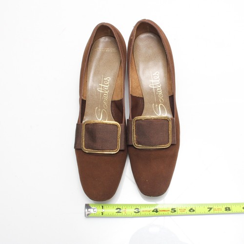 Vintage Heels Socialites Seville Cobbies Studio Brown Bone Women Shoes Lot 60/70 - Picture 11 of 24