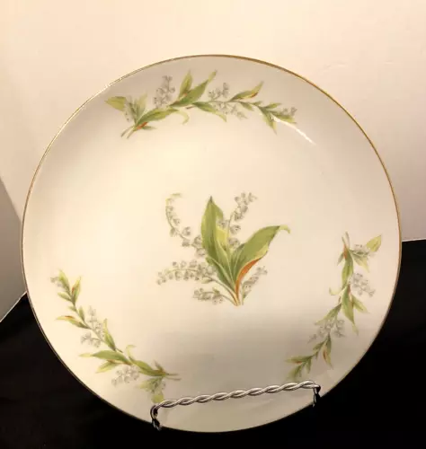 4 VTG Lily of the Valley 7.5" Wide Dessert/Salad Plates Trimmed in Gold - Japan