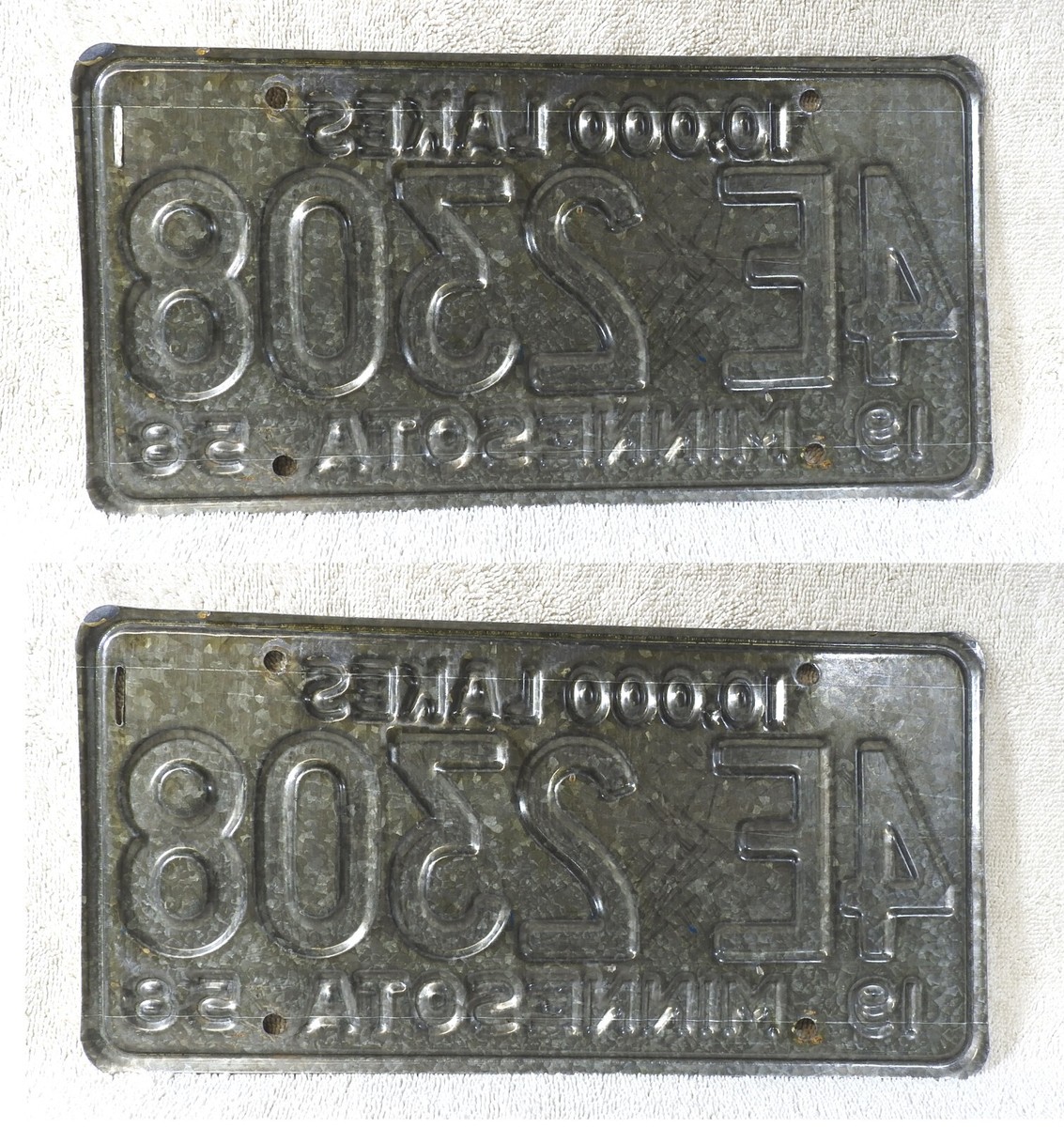 mn様 ご確認 Vintage Pair of 1958 Minnesota License Plates – [4E 2308] | eBay