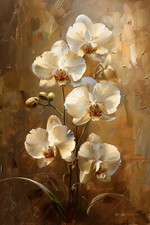 White Orchid Flower Floral Canvas Picture Print Wall Art
