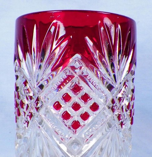 Diamond & Sunburst Tumbler US Glass #6412 Ruby Stain EAPG 1901 Antique - Picture 2 of 6