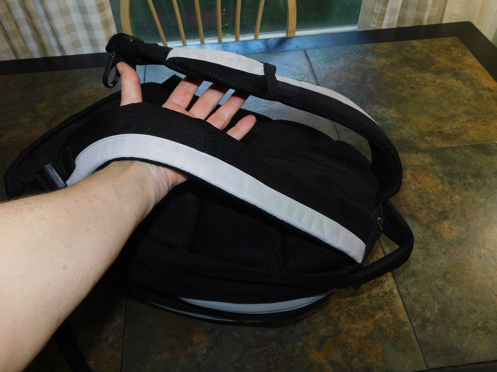 TARGUS BACKPACK IN BLACK & GRAY TECH LAPTOP WITH YELLOW FRONT & BACK NAME PLATES